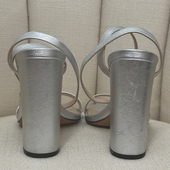 Schutz block heel sandals in metallic silver - Picture 7 of 7